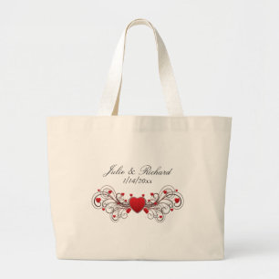 Hearts Wedding Large Tote Bag