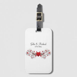 Hearts Wedding Luggage Tag