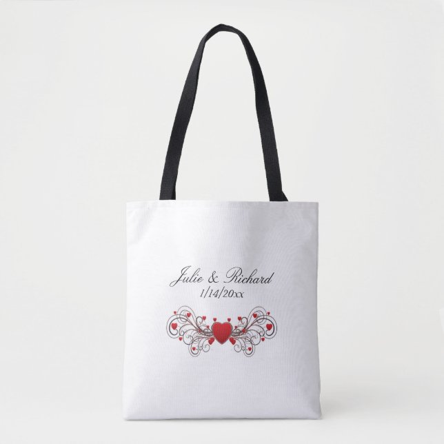 Hearts Wedding Tote Bag (Front)