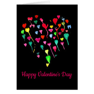 Hearts whimsical Valentine's Day rainbow heart art