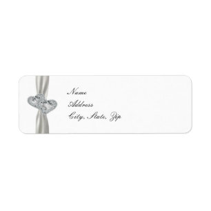 Hearts White Wedding Address Labels