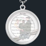 Hearts White Wedding Round Silver Necklace<br><div class="desc">Personalise this pretty necklace to have as wedding favours at your wedding reception or to have one yourself as a remembrance of your special day. This necklace is also the perfect gift for the bride ant her bridal shower. Personalise by changing the text in the fields provided and adding your...</div>
