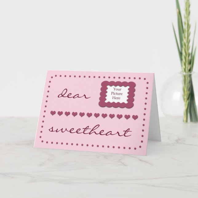 Hearts Wife Birthday template pink card (Front)