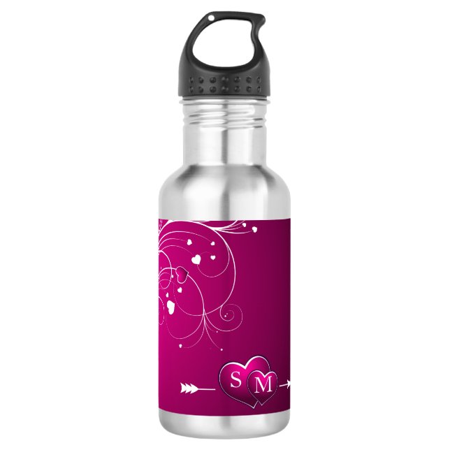 Hearts with Arrow 710 Ml Water Bottle (Front)