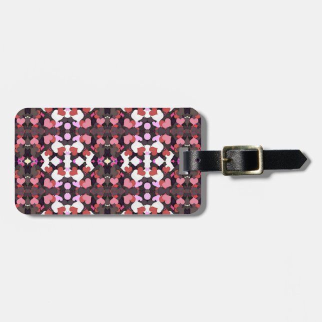 HEARTS WITH LOVE LUGGAGE TAG (Front Horizontal)