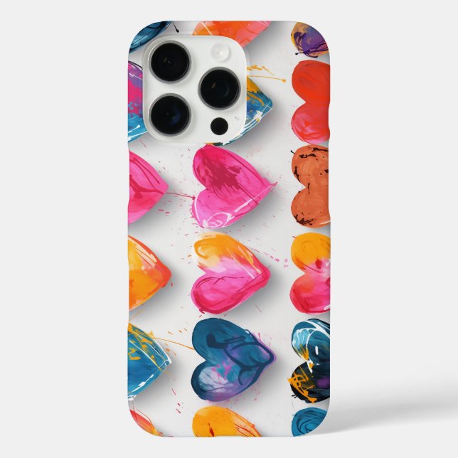 Hearts with sketch marks and drips Case-Mate iPhone case (Back)