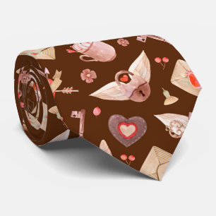 Hearts With Wings And Locks  Tie