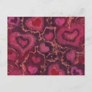 Hearts Wool Painting Romantic Love Valentine's Day Postcard