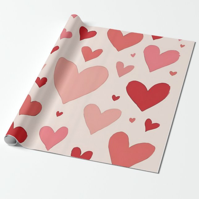 Hearts wrapping paper (Unrolled)