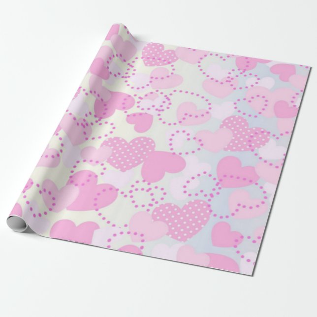 Hearts Wrapping Paper (Unrolled)