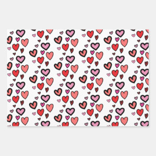 Hearts Wrapping Paper Sheet