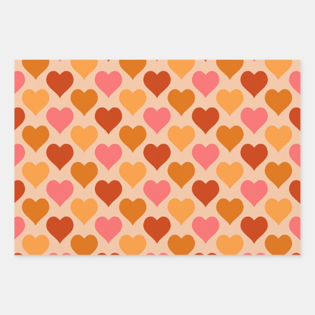 Hearts Wrapping Paper Sheet (Front)