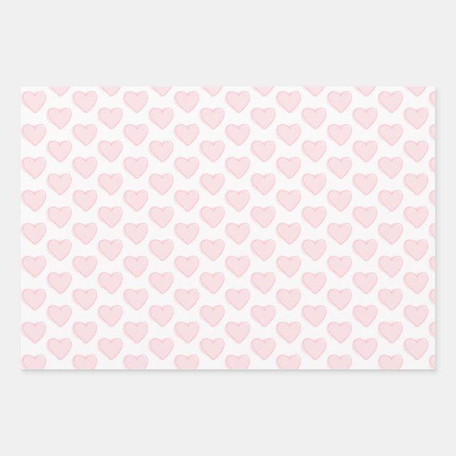 Hearts Wrapping Paper Sheet (Front)