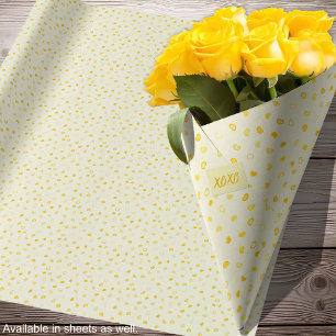 Hearts-Yellow Wedding-Mothers Day-Valentine Rolls Wrapping Paper