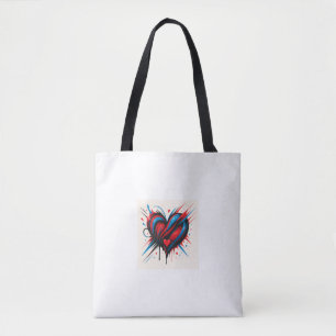 “Heartshock – Abstract Electric Love Tank Top” Tote Bag