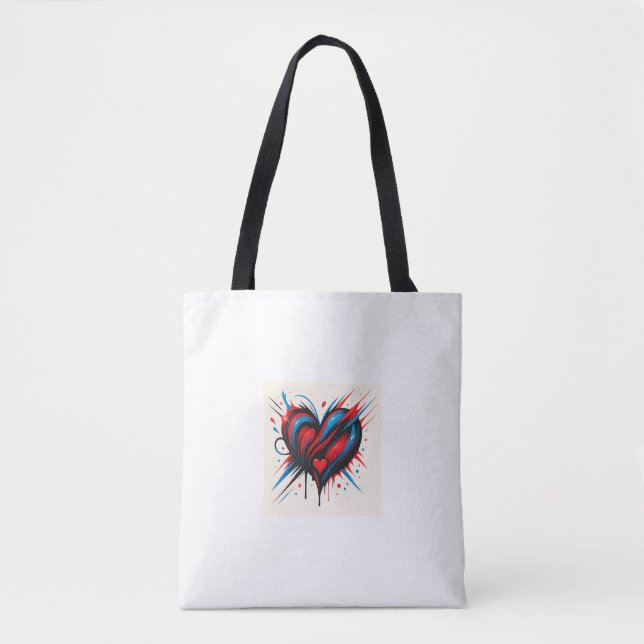 “Heartshock – Abstract Electric Love Tank Top” Tote Bag (Front)