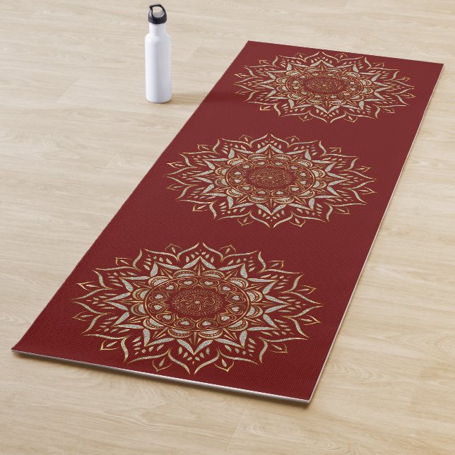 Heartsmandala faux glitter texture yoga mat (In Situ)