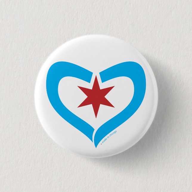 HeartStar Button + made in chicago (Front)