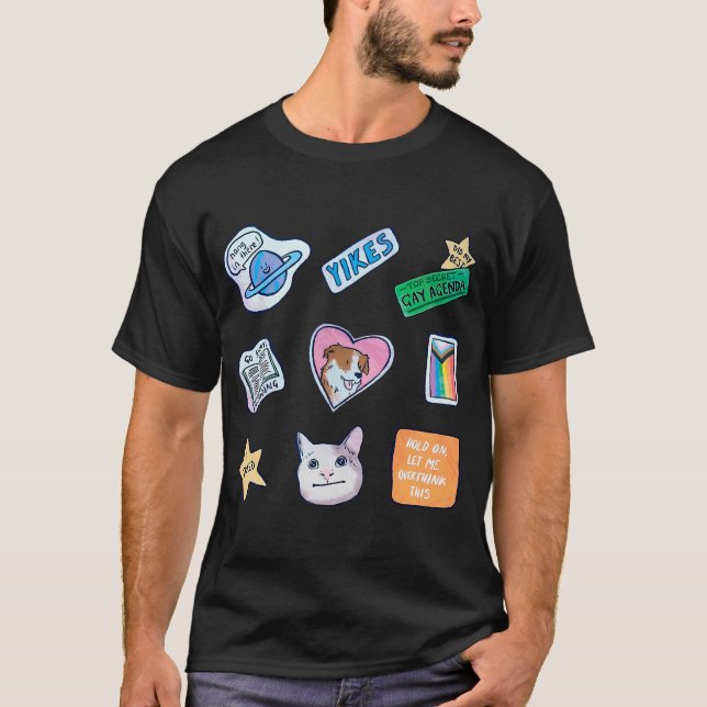 Heartstopper Charlie'S Journal Stickers T-Shirt (Front)