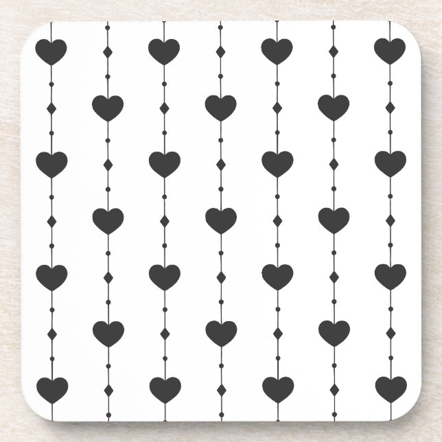 Heartstrings in Black Coaster (Front)