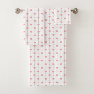 Heartstrings in Pink Bath Towel Set