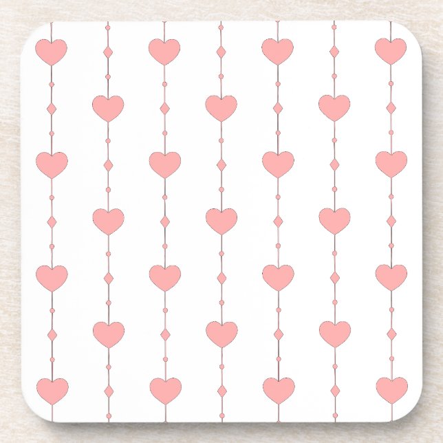 Heartstrings in Pink Coaster (Front)