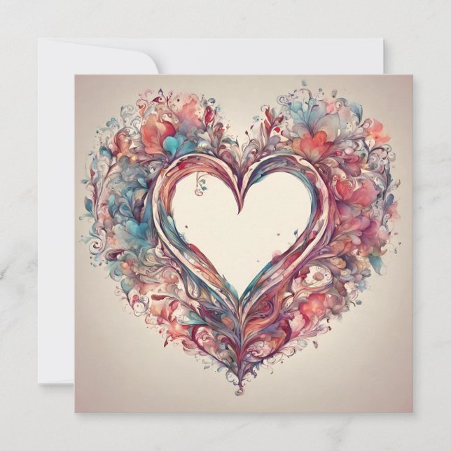 Heartstrings- watercolor heart painting  (Front)