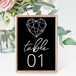 Heartstrings Wedding Table Number