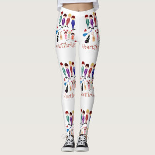 Heartthrobs Vintage Cartoon Character Retro Art Leggings