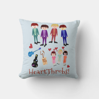 Heartthrobs Vintage Cartoon Character Retro Band Cushion