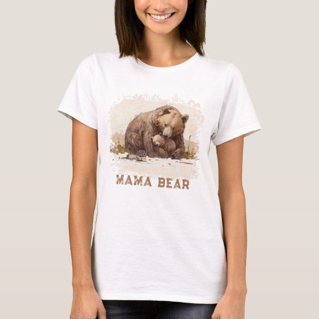 Heartwarming AP72 MAMA BEAR Cub Mother's Day Card  T-Shirt (Front)