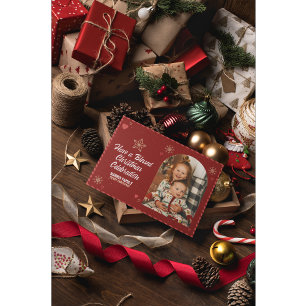 Heartwarming Christmas Card Sibling Themed