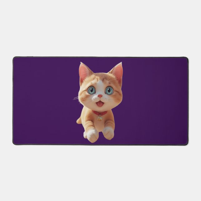 Heartwarming Cuteness – Paws That Melt Souls Desk Mat (Front)