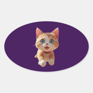 Heartwarming Cuteness – Paws That Melt Souls Oval Sticker