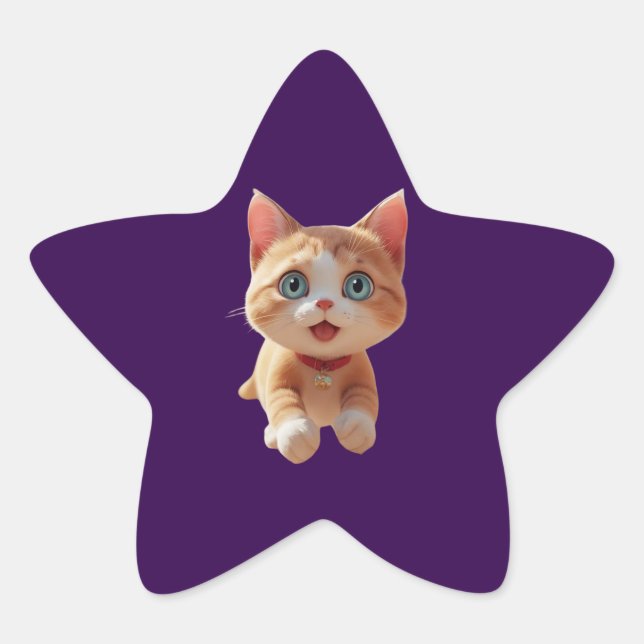 Heartwarming Cuteness – Paws That Melt Souls Star Sticker (Front)