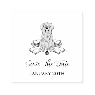 Heartwarming Dog Graduation Party Save The Date Self-inking Stamp