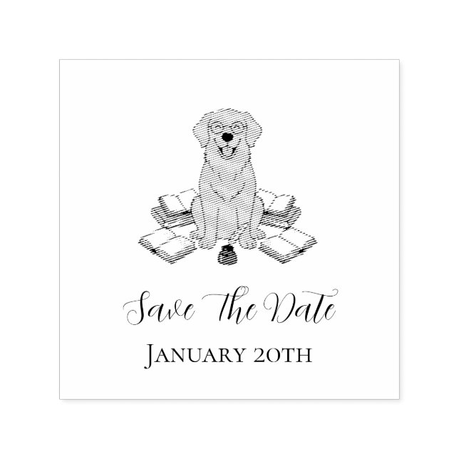 Heartwarming Dog Graduation Party Save The Date Self-inking Stamp (Design)