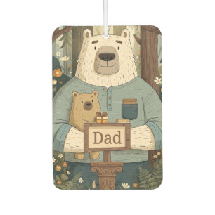 Heartwarming Father's Day Illustration of Bears Car Air Freshener