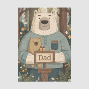 Heartwarming Father's Day Illustration of Bears Tissue Paper