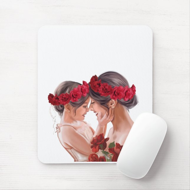 Heartwarming Floral Personalised Gift Mouse Mat (With Mouse)