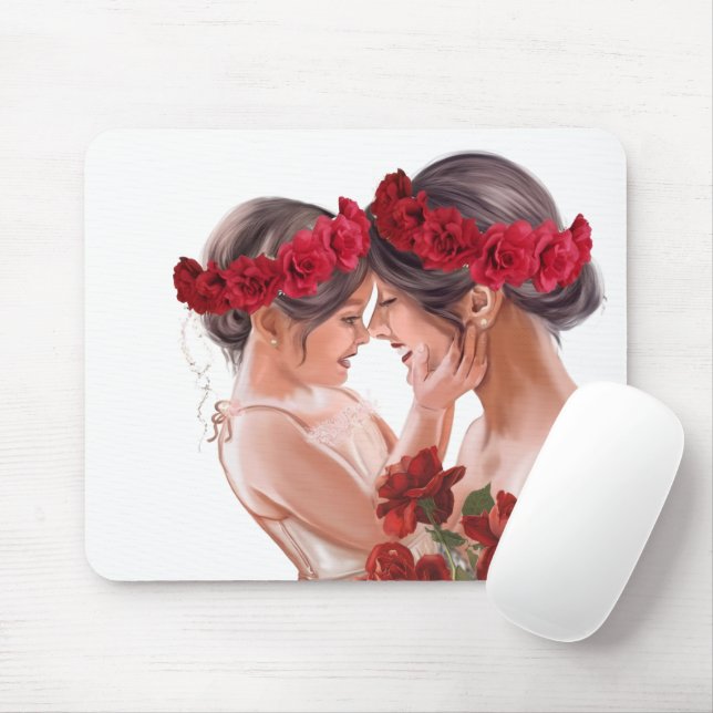 Heartwarming Floral Personalised Gift Mouse Mat (With Mouse)