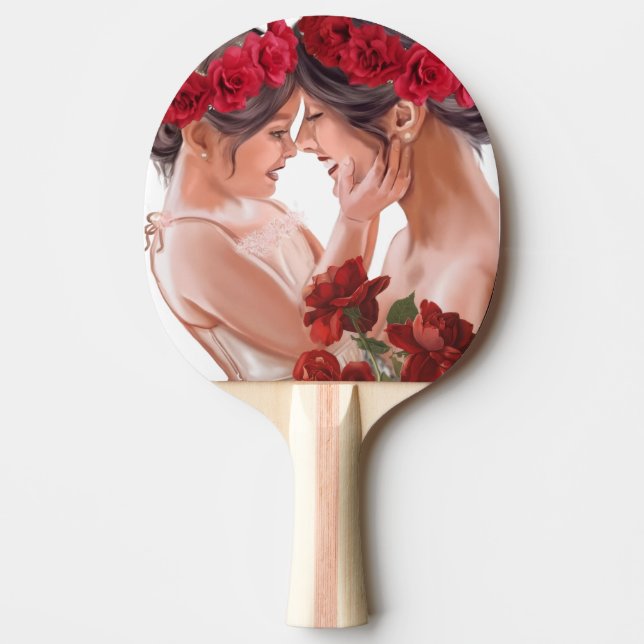 Heartwarming Floral Personalised Gift Ping Pong Paddle (Front)