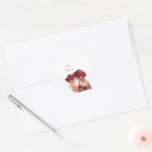 Heartwarming Floral Personalised Gift Square Sticker