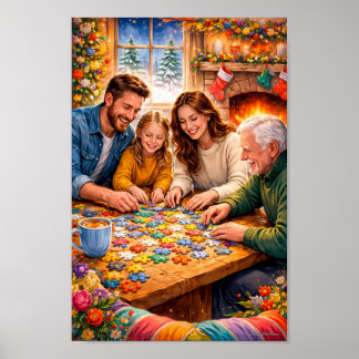 Heartwarming Holiday Puzzle Scene Poster