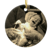 Heartwarming hospital newborn photo Christmas tree