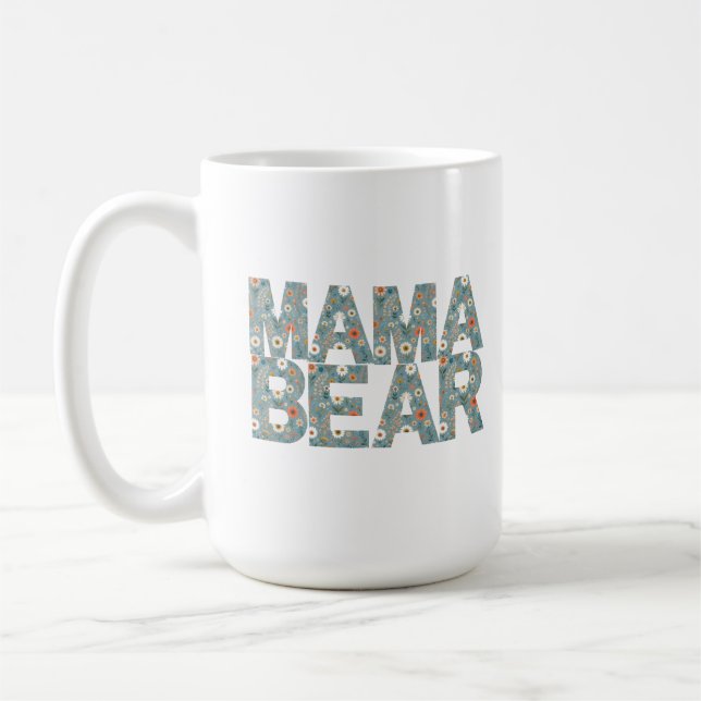 Heartwarming Mama Bear Ditsy Floral  Coffee Mug (Left)