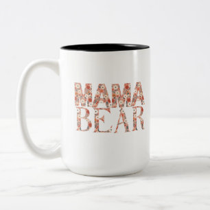 Heartwarming Mama Bear Ditsy Floral  Two-Tone Coffee Mug