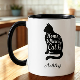 Heartwarming Minimalist Silhouette Cat Parent Gift Mug