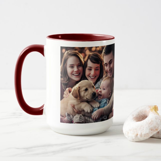 Heartwarming Newborn Golden Retriever Puppy Coffee Mug (With Donut)