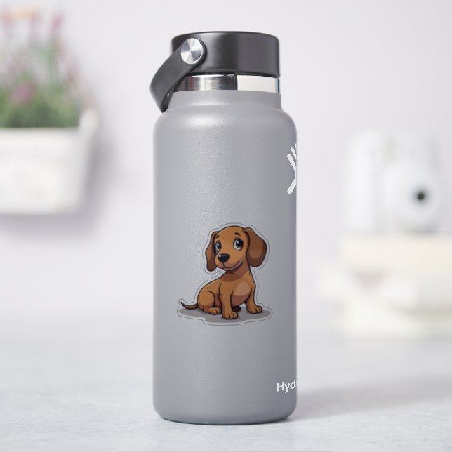 Heartwarming Pup, Adorable Dachshund Kawaii, Small (HydroFlask)